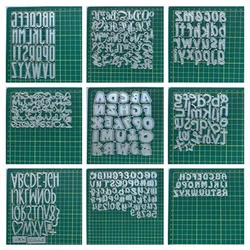 (9 estilos) 26 letras do alfabeto inglês metal corte dados diy scrapbooking papel álbum de fotos artesanato cartões molde soco estênceis