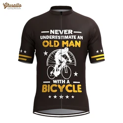 Men's Short Sleeve Cycling Sweatshirt Set, MTB Jersey, Bicycle Clothing, Old Man Summer Shirt, New, 2022