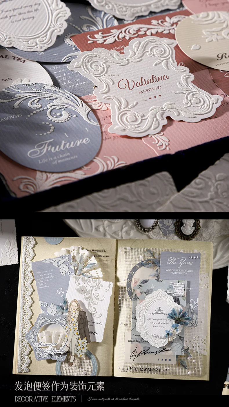 1er-Pack/2er-Pack Floating Life Shadow Series Schaumstoff-Aufkleber 4 Designs Basis-Scrapbook-Dekor-Materialien 3D-Textur-Collage DIY-Set – Detail 2