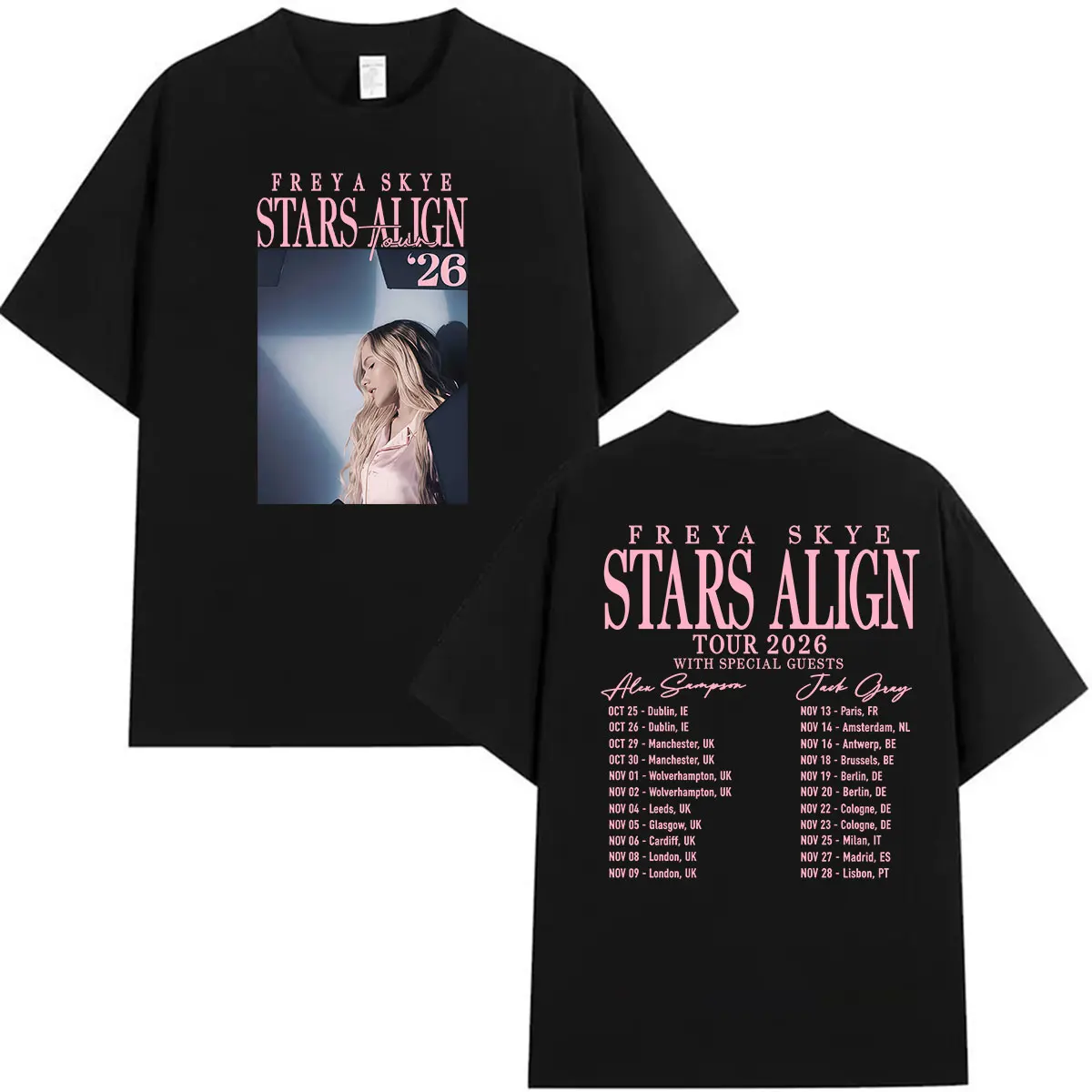 Freya Skye Stars Align Tour 2026 Graphic T Shirts Men Women Vintage Aesthetic Clothing T-shirt Casual Cotton Short Sleeve Tshirt