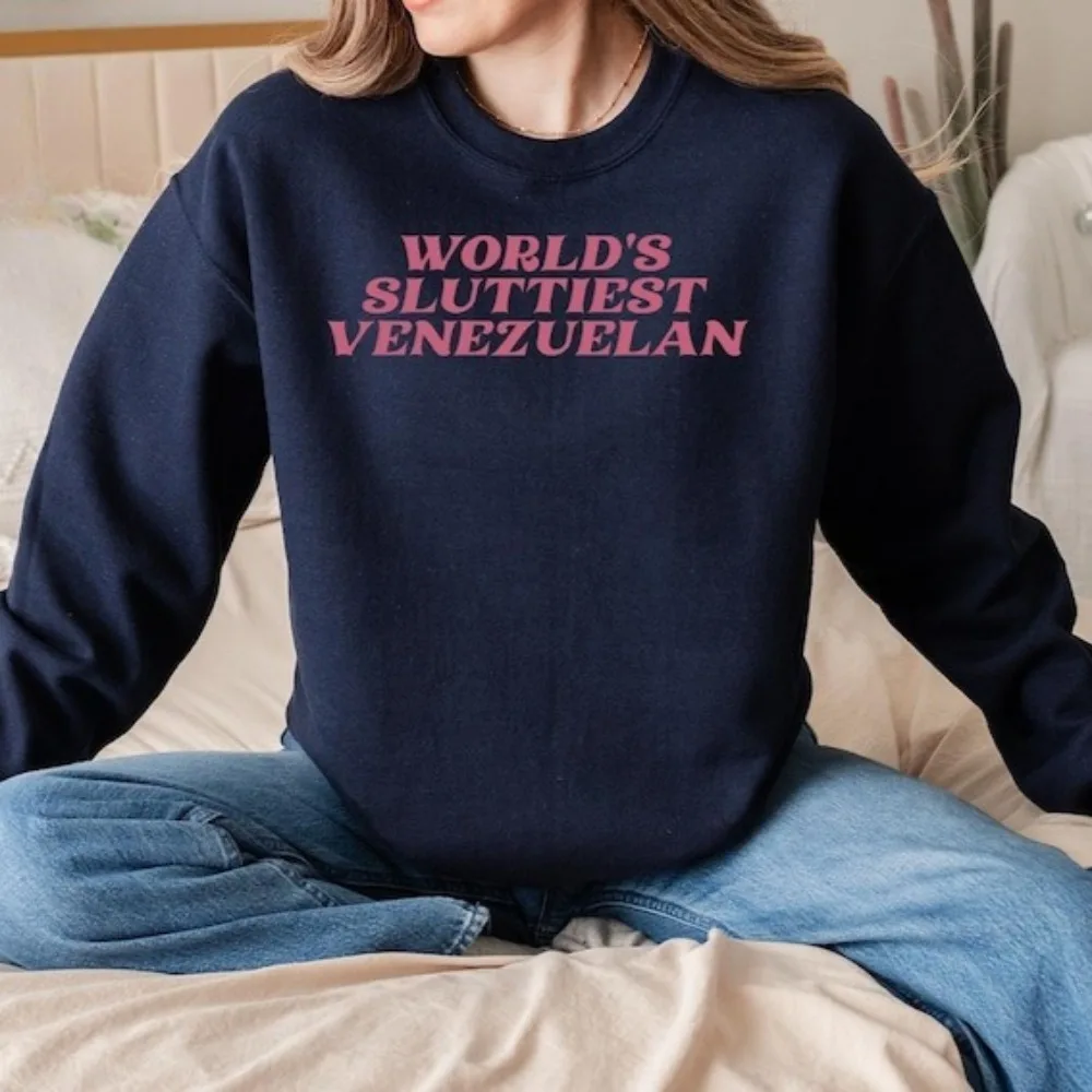 Sudadera Venezuelan regalos Venezuelan cuello redondo suéter divertido hombres mujeres Sudadera con capucha hombro caído invierno primavera sudadera ropa