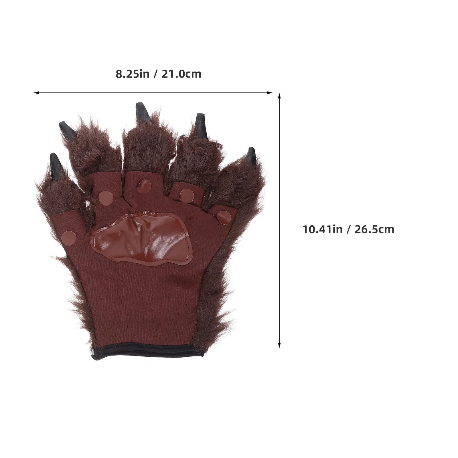 1Pair Werewolf Claw Gloves Scary Halloween Costume Hairy Wolf Hand Accessories for Parties Stage Performance Cosplay Animal