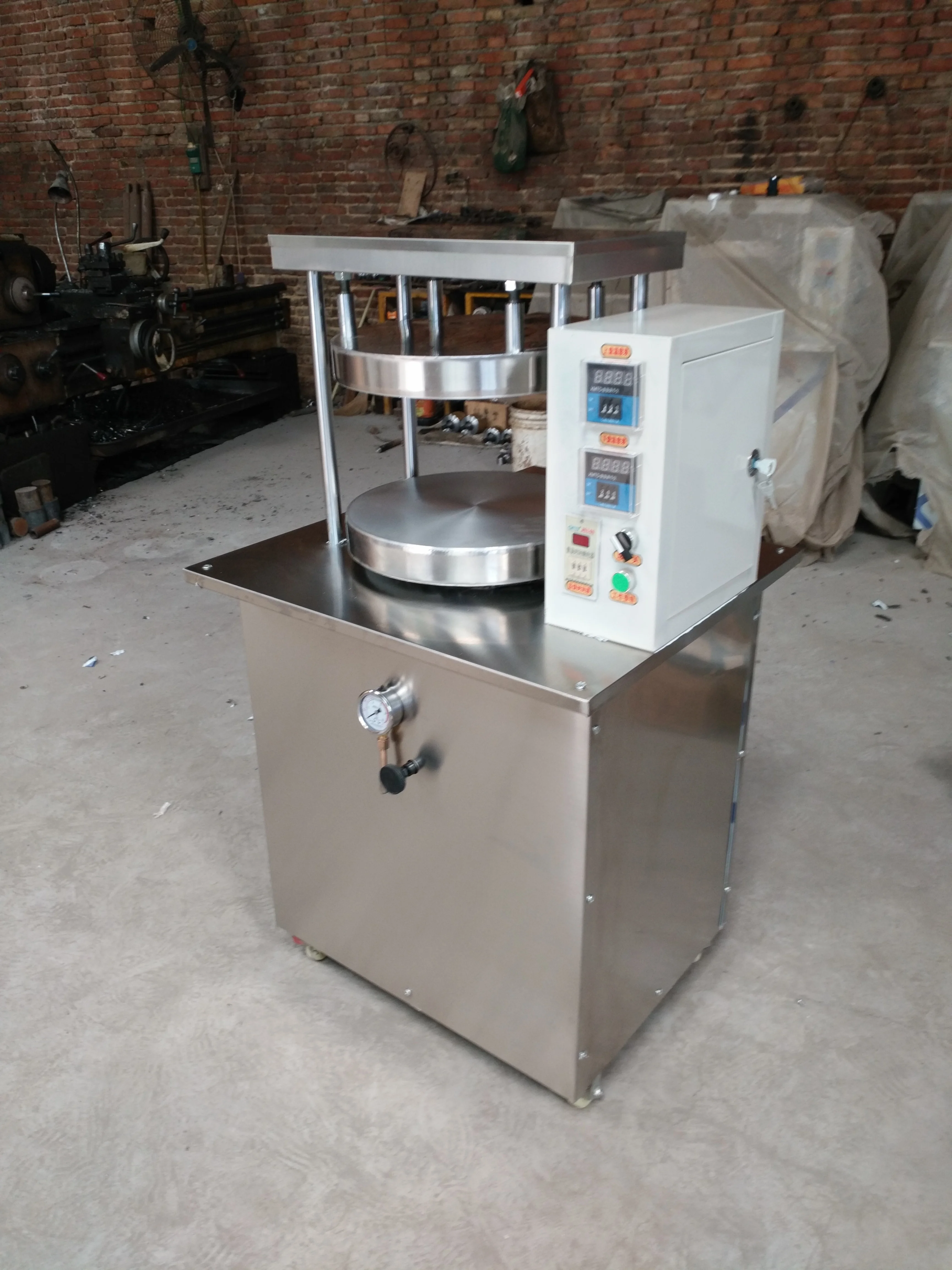 Hot Sale Hydraulic Dough Press Machine Flat Roti Chapati Roasted Duck Pancake Making Machine Tortilla Arabic Bread Maker