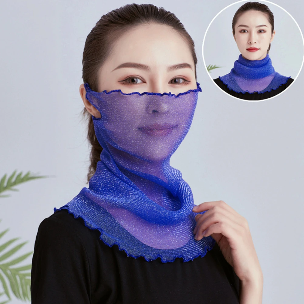 

2 Pcs Lightweight Sunscreen Veil Scarf Scarves Hedging Neck Gaiter Summer Women's