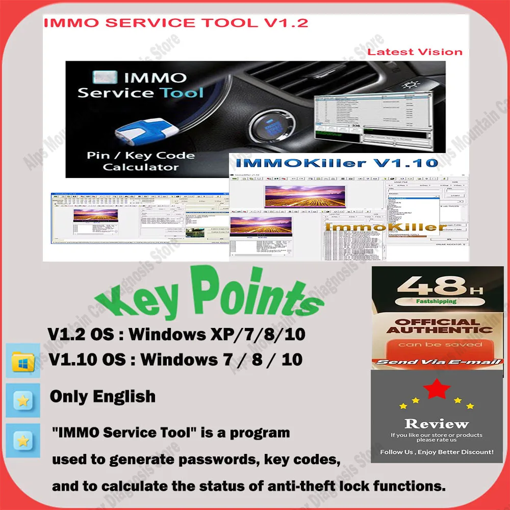 

Newest Car Repair Software ImmoKiller V1.10 IMMO Off Software v1.1 ECU Programmer + IMMO SERVICE TOOL V1.2 Immo Off Software