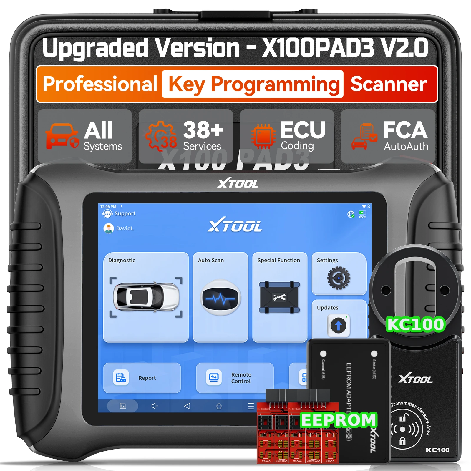XTOOL X100 PAD3 Immobilizer Programming Tool Full System Dianositc Tool Fob Key Programmer and Coding Machine with 38+ Reset