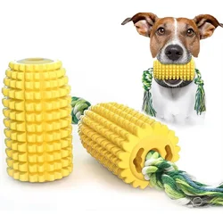 Corn Cob Dog Chew Toys for Aggressive Chewers with Biting Cotton Rope Indestructible Interactive Dog Toothbrush Stick Bite Toys