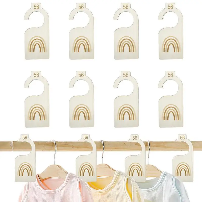 8Pcs/Set Clothing Rack Divider Wooden Closet Size Divider Baby Closet Organizers Hanger Separators Hanging Closet Dividers