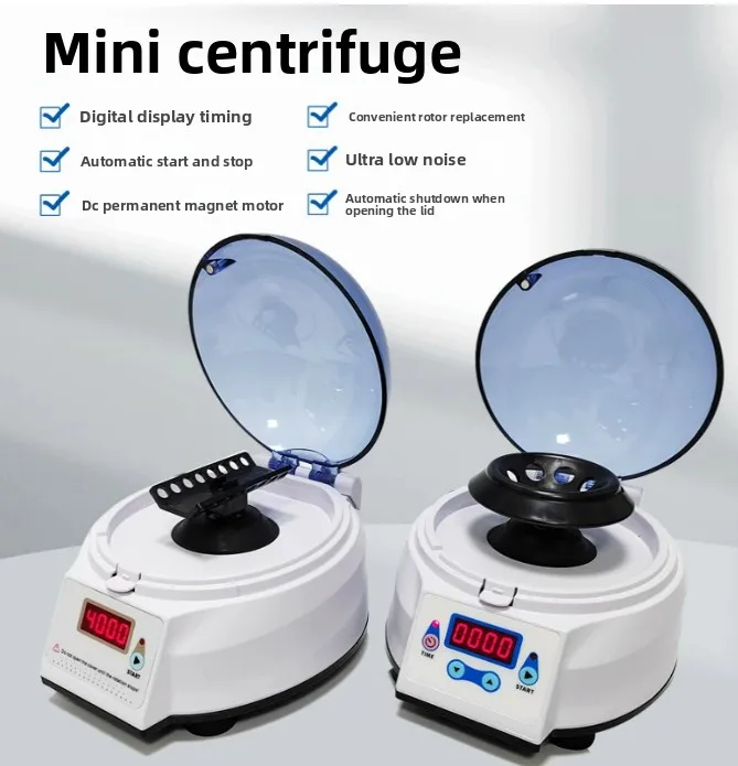 4000-8000RPM Lab Benchtop Microcentrifuge 0.2/0.5/1.5/2.0ml Rotor 110V 220V for Research Use