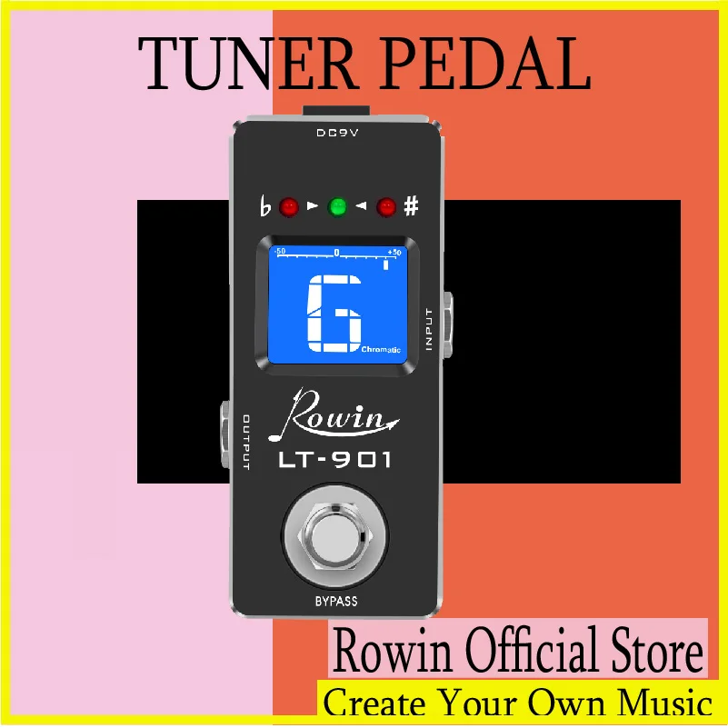 

Rowin LT-901 Guitar Tuner Pedal High Precision Guitar Chromatic Tuner Pedal ± 1 Cent All-Metal Case True Bypass