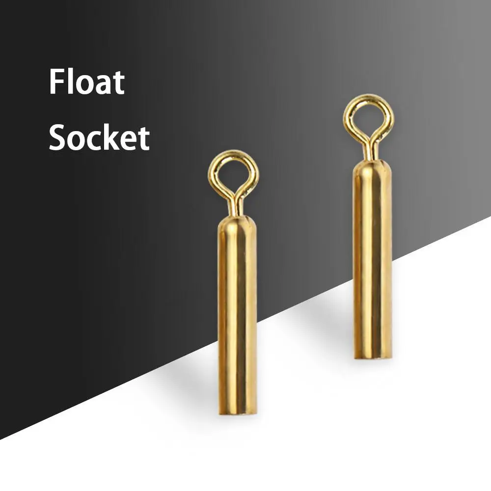 10 pcs Copper Coppper Fishing Float Holders Freely Rotating Straight Type 360 Degree Freely Float Holders Wear Resistance