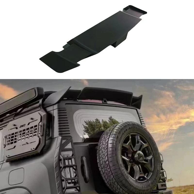 Car ABS Matte Black Sports Rear Wing Fit for JETOUR Traveler T2 2024 Modified City Hunter Roof Fixed Wing Car Exterior Parts