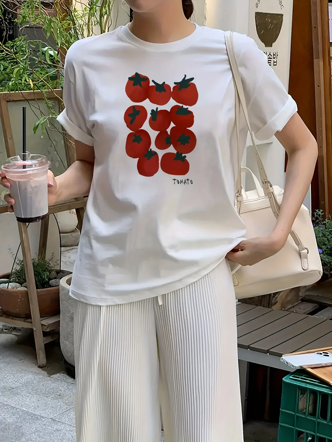 

Y2k Harajuku Styles Aesthetic Tomato Printed T-shirt Girl Summer Vintage Cotton Short Sleeve Graphic Cute Women's Loose Tops