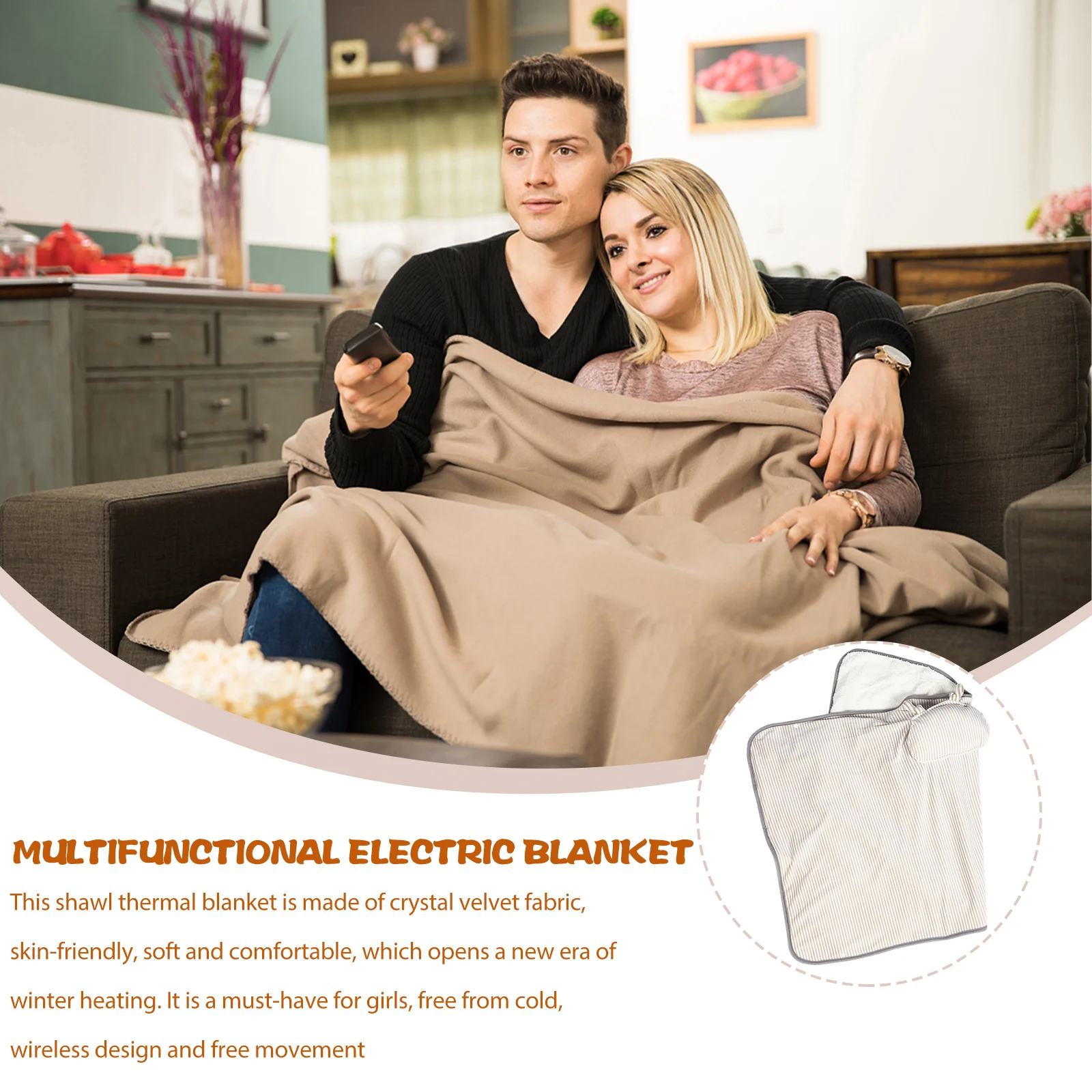 

USB Blanket Electric Heating Blanket Reusable Comfortable for Home Office Sofa Winter Rv Use USB Blankets Officesupplies