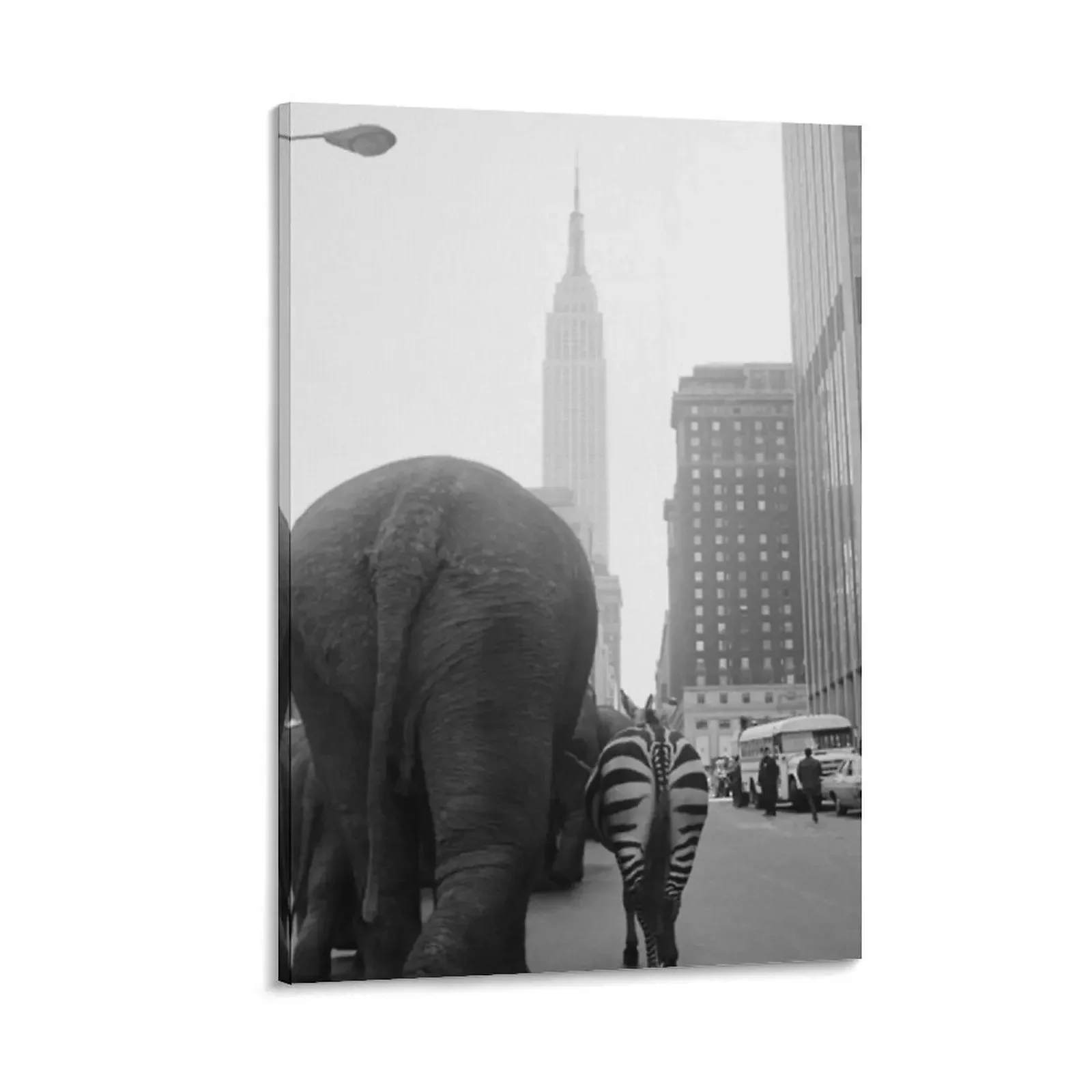 

Elephant Zebra Circus 33rd Street, NYC 1968 Shirt ujmi Canvas Painting posters for room aesthetic room decor Decoration home