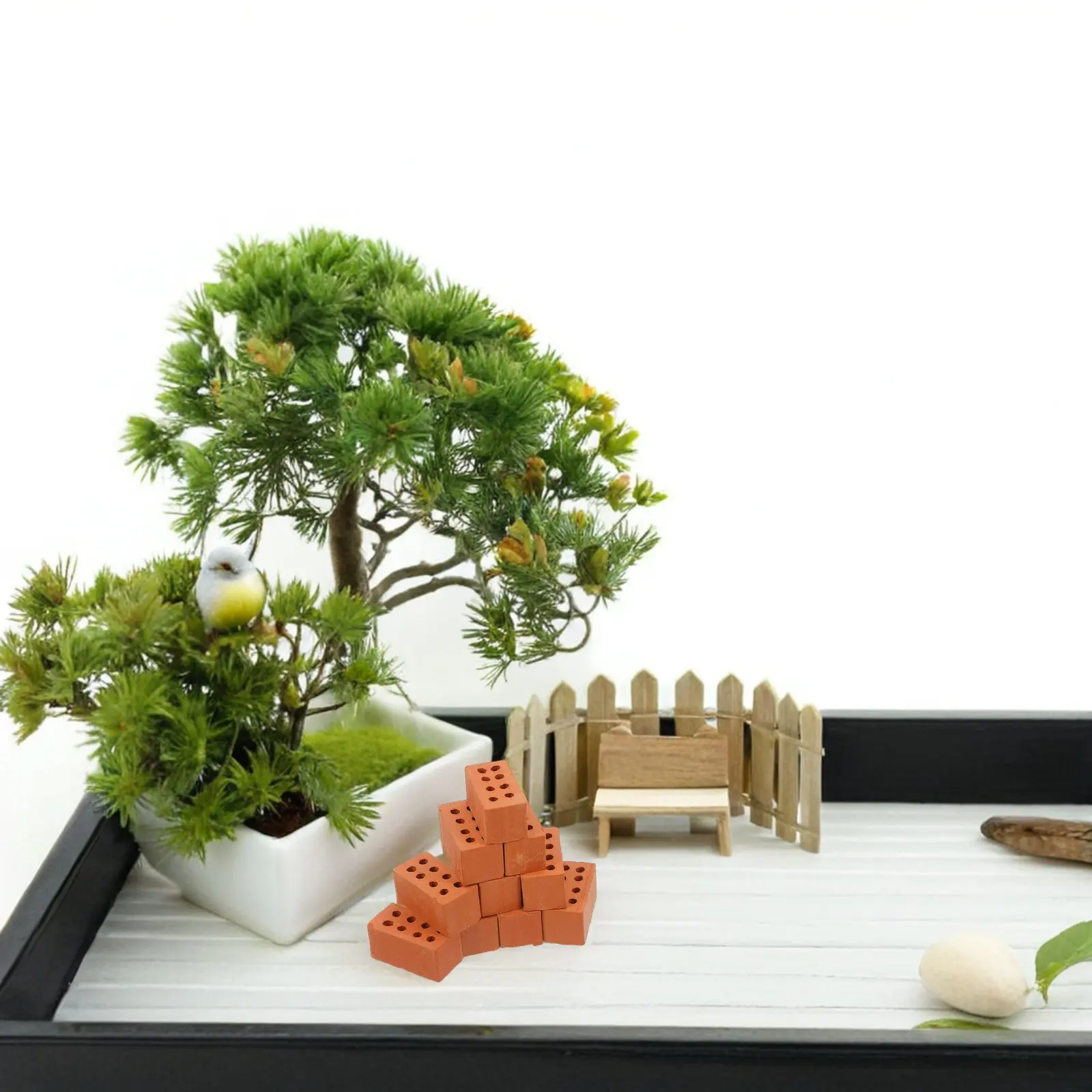 

50Pcs Miniature Bricks Realistic Fake Bricks for Micro Landscape Lawn Garden Accessories DIY Craft Materials Brick Blocks