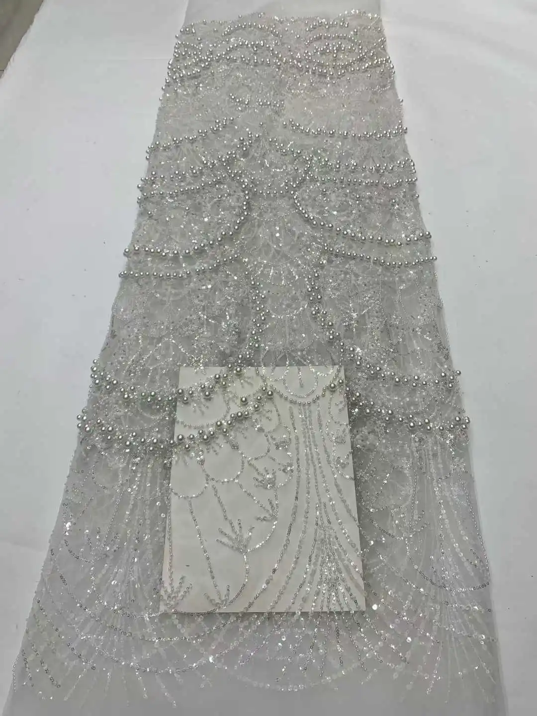 

Роскошная африканская кружевная ткань с блестками, 2024, высокое качество, французская нигерийская кружевная ткань для жениха, расшитая бисером, для шитья платья