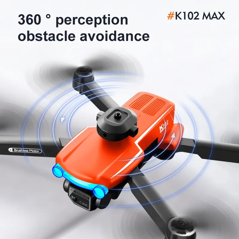 

Складной дрон K102 MAX с двойной кулачкой 4K | 360 ° Предотвращение, Opt Flow Pos | Бесщеточный стабильный ховер | Быстрая доставка Подарочный квадрокоптер