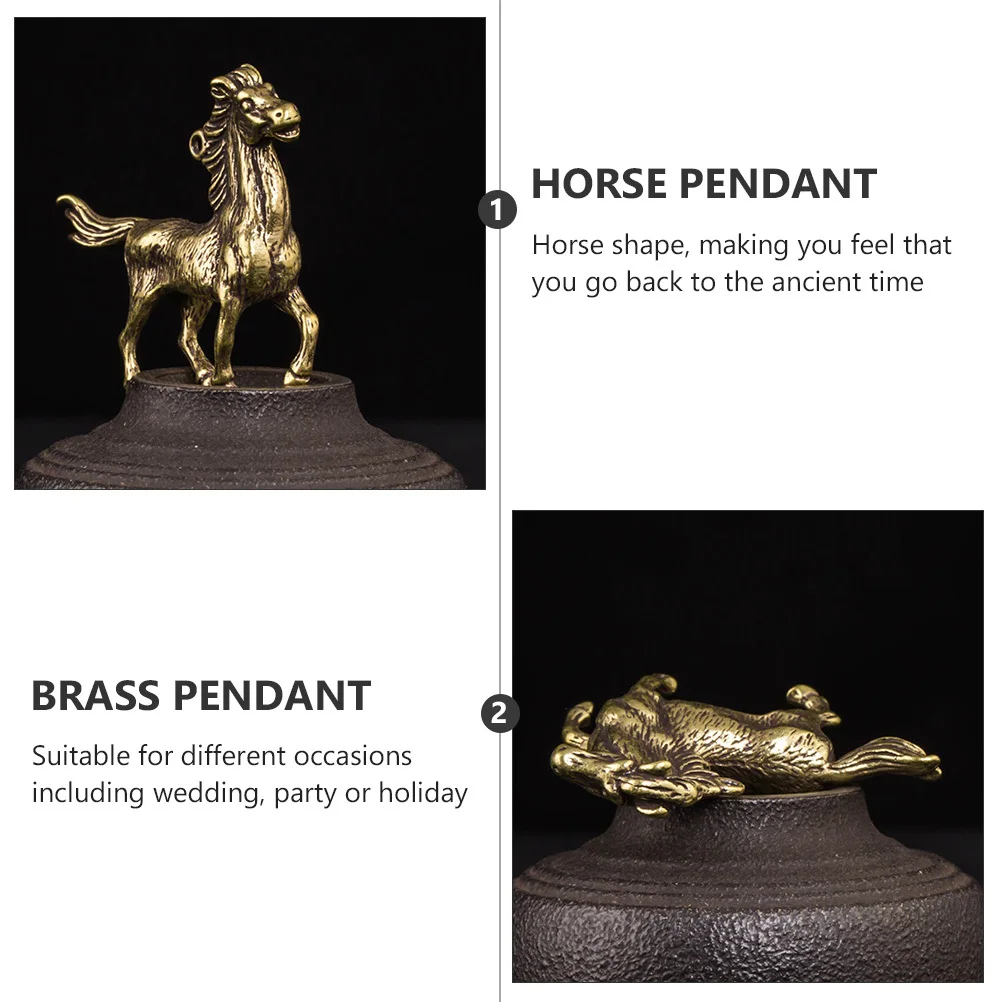 

3Pcs Horse Shape Brass Pendant Necklace DIY Ornament for Unique Occasions Gifts Brass Pendant Horse Necklace Charm