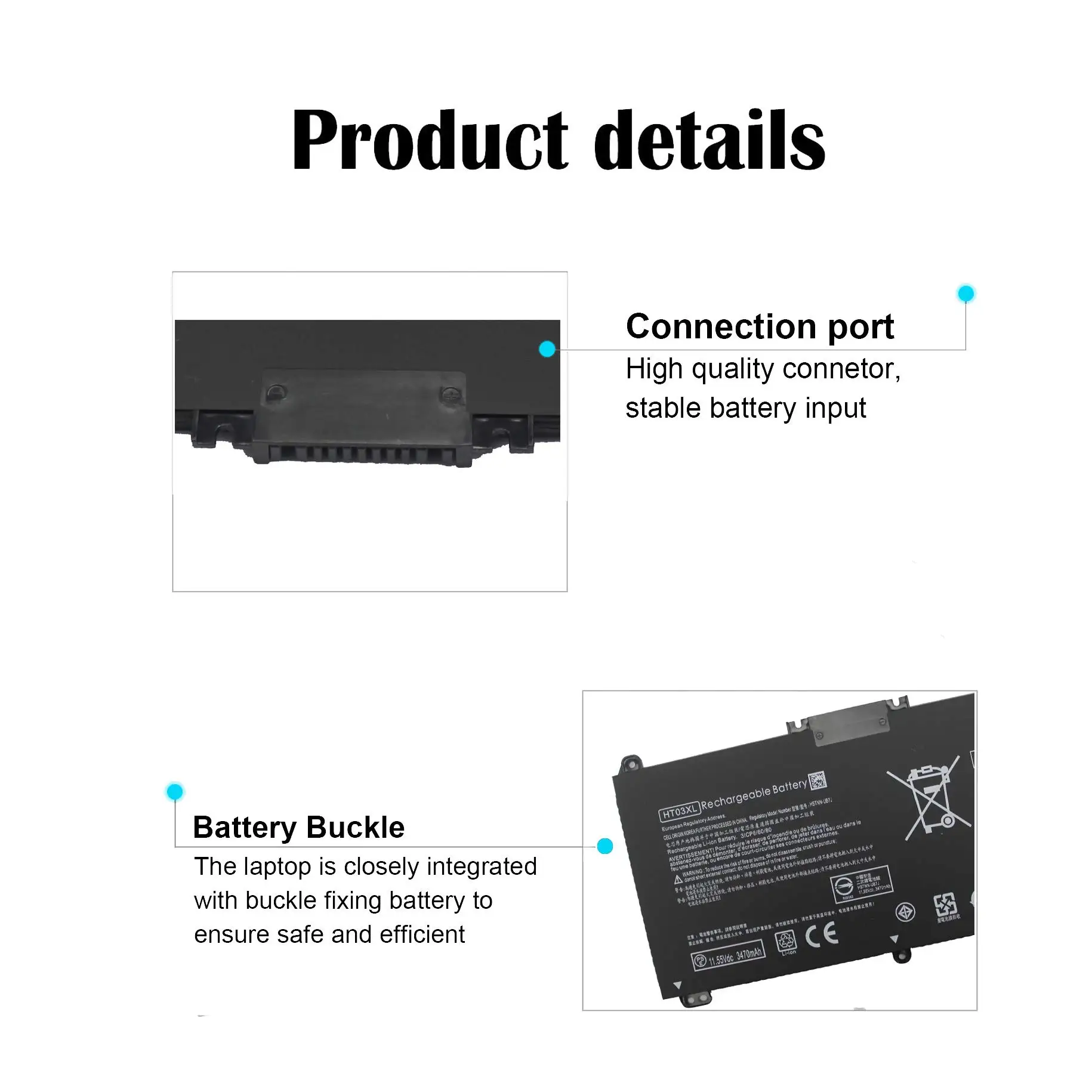 HT03XL L11119-855 Laptop Battery for HP Pavilion 15-CS 15-DA 15-DB 15-DW 14-CE 14-CF 14-DF 17-CA Series 15-CS0053CL 15-DW0033NR