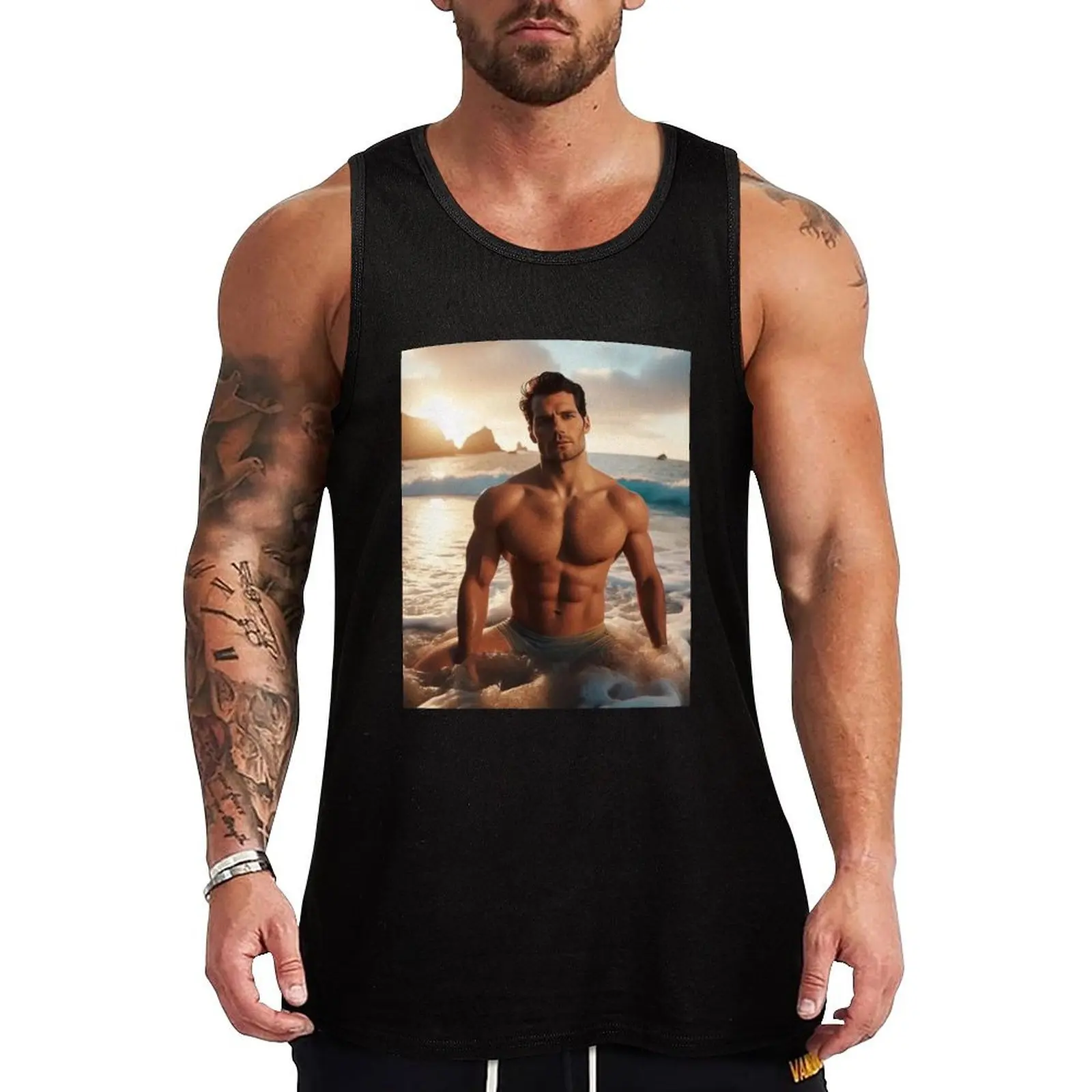 

Henry cavill art Tank Top Simple Tank Top Soft Breathable Daily Undershirt