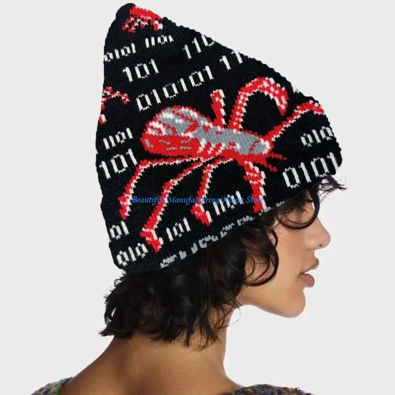 E56A Winter Adult Knitted Hat Keep Warm Hat Cold Weather Windproof Hat for Cycling