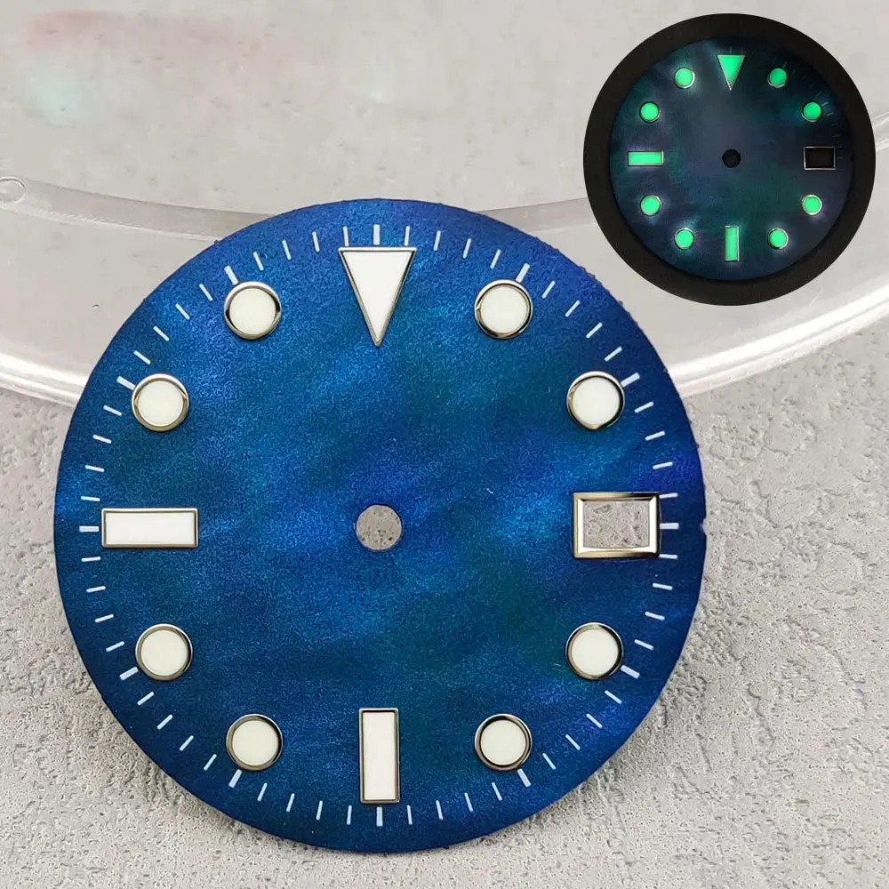 29mm Single calendar c3 Super Green glow in the dark watch dial for NH35 NH36 automatic movement mounting watch dial parts