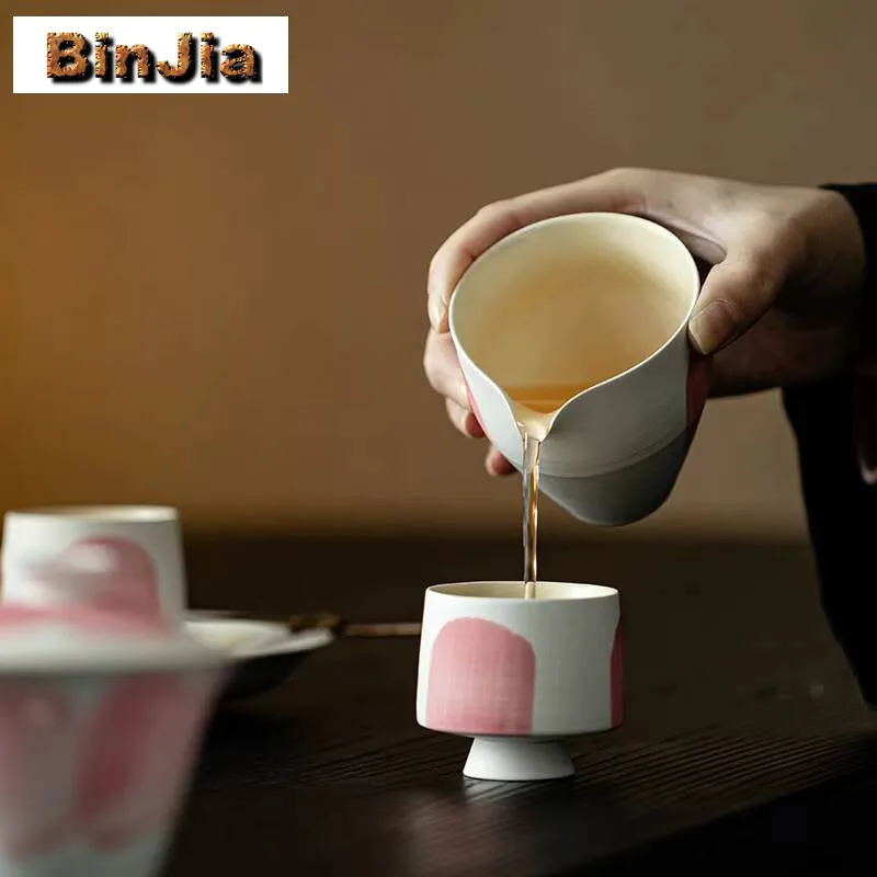 160 مللي مسحوق يين إبريق شاي اليد سحبت الوردي معرض كوب تخدم تشا هاي العدالة القهوة الحرفية اكسسوارات لوازم هدية #2