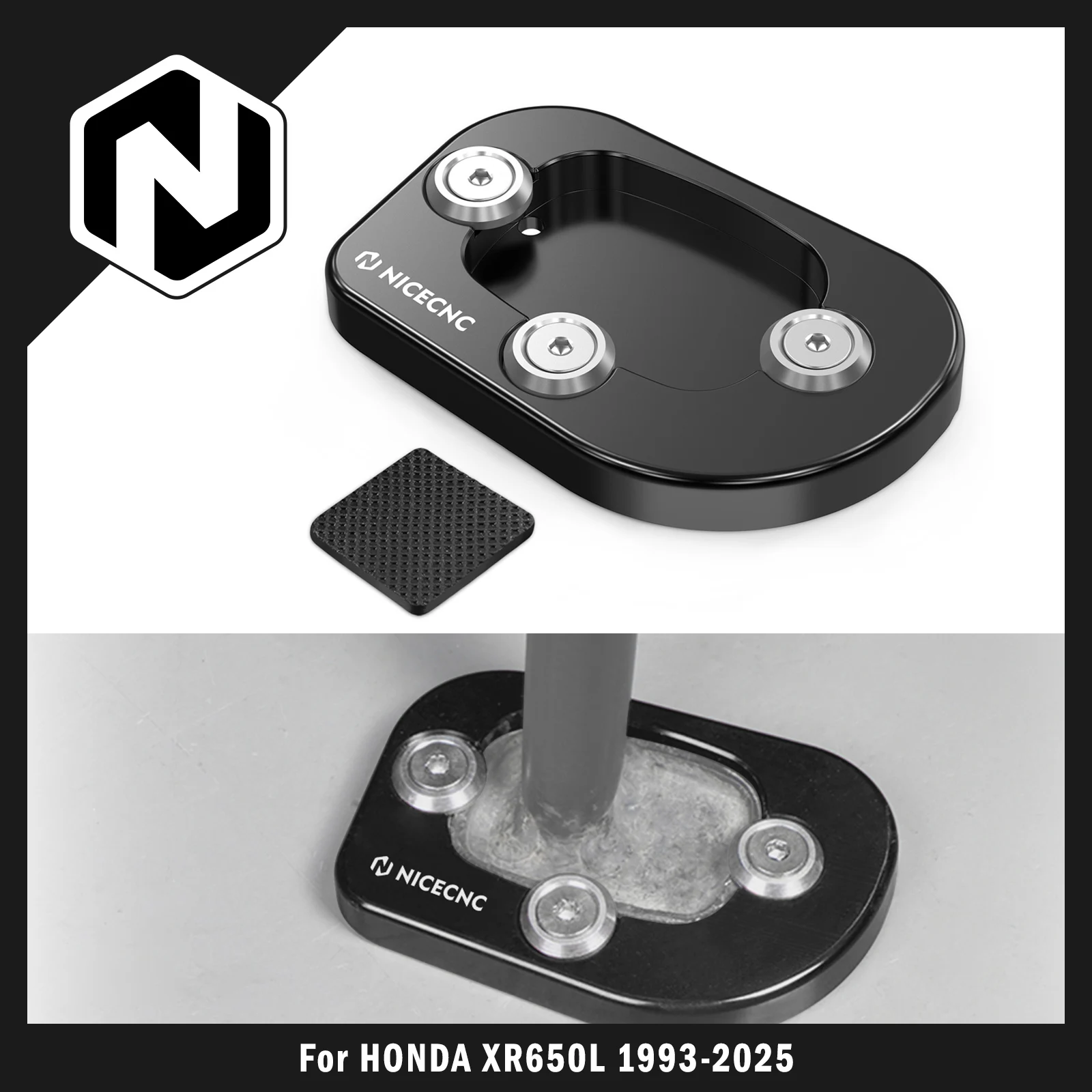 

NICECNC For Honda XR650L XR 650L 1993-2025 2024 2023 Enlarged Footpad Sidestand Pad Parking Kickstand Oversized Pad Aluminum