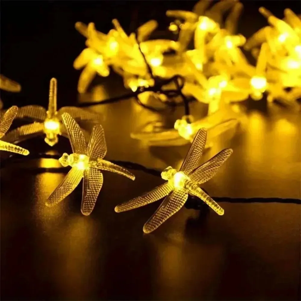 

Solar Dragonfly Lighting Strings12M 100LED Lights Waterproof Multi Color LED Fairy Light Outdoor Garden Yard Patio Wedding Party