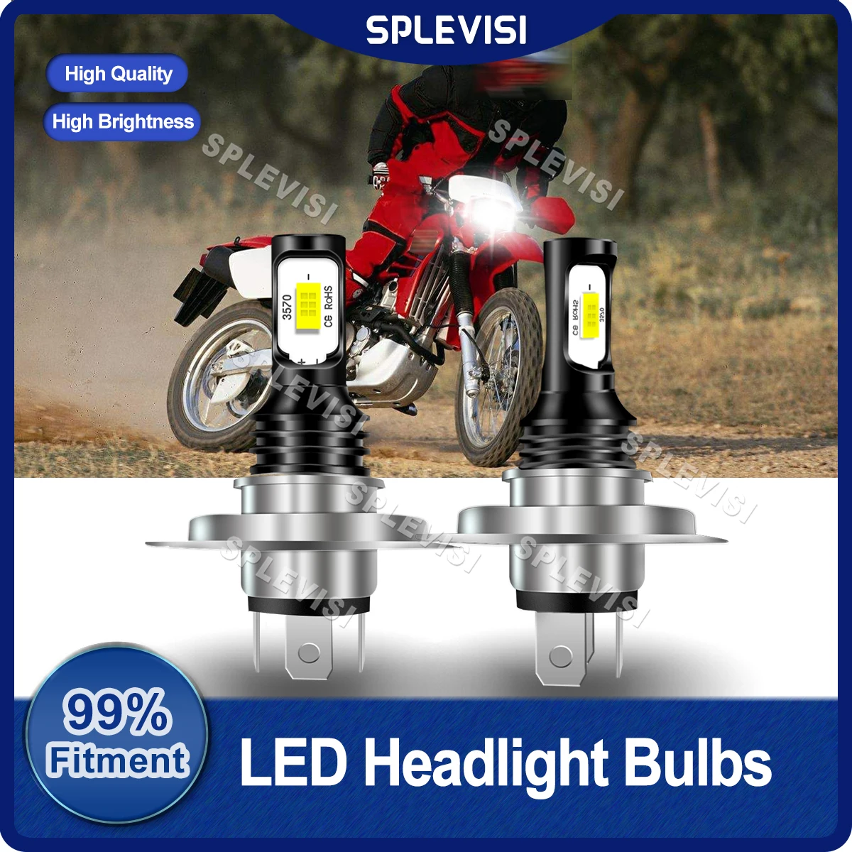 Светодиодные лампы для фар SPLEVISI H4/9003, 360 градусов, 12-24 В, для Honda XL600R AC Honda GL1500C