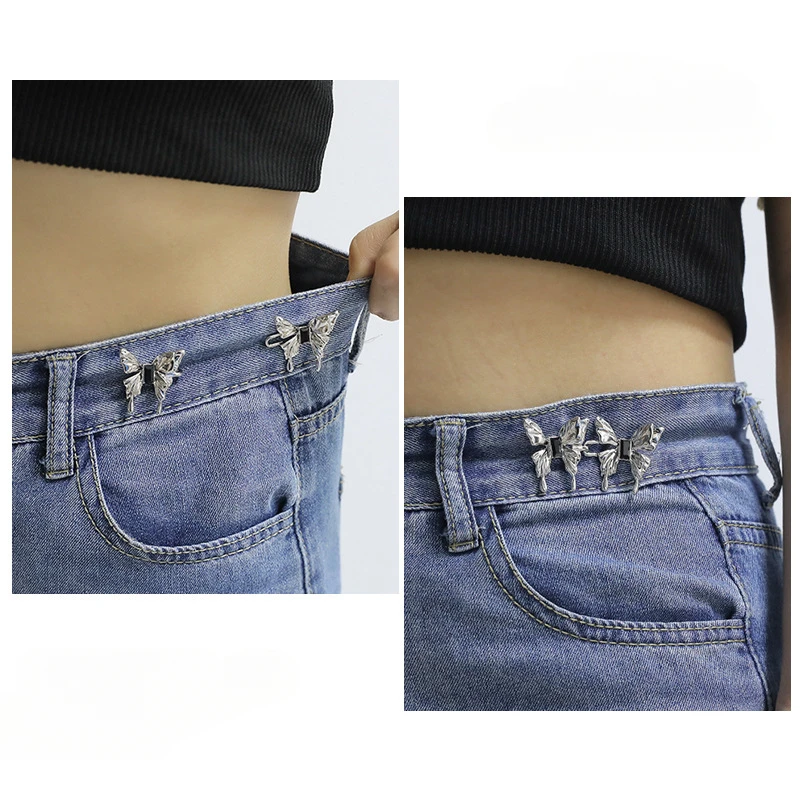 Tightening Waistband Artifact, Waist Cinching Jeans, Butterfly Waist Circumference Increased, Reduced, Fixed, Adjustable Button