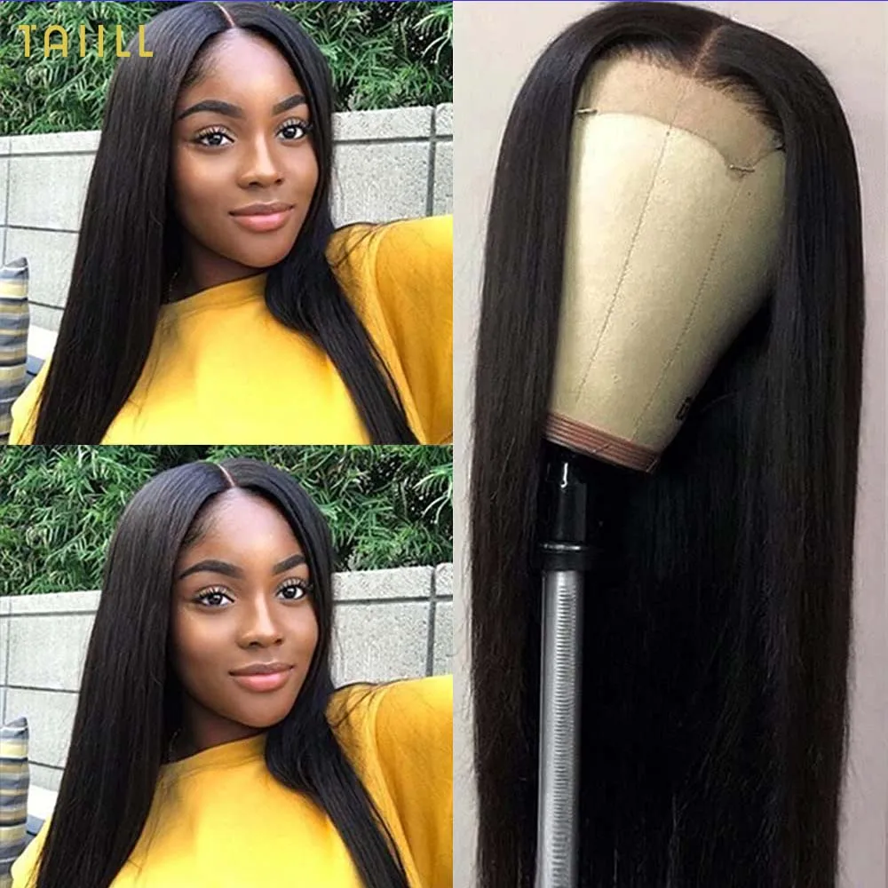 

4x4 Straight Lace Closure Wig 180% Transparant 13x4 Lace Front Human Hair Wigs For Black Women Brazilian Remy Hair Wig Taiill