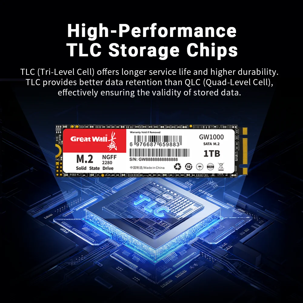 Great Wall M.2 SATA SSD 2280 128GB-2TB for Laptop Desktop