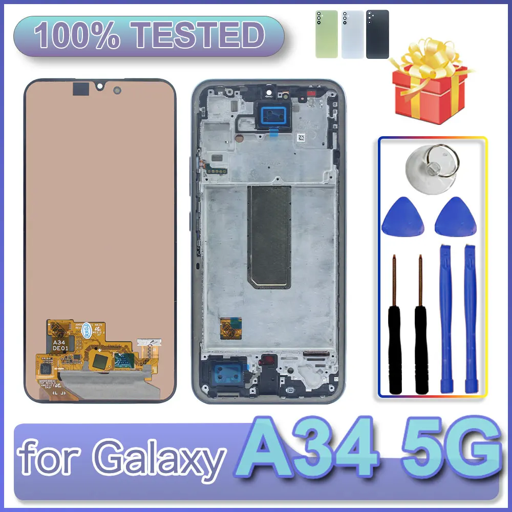 AMOLED LCD for Samsung Galaxy A34 5G LCD Display Touch Screen Digitizer Phone LCD Screen for Samsung A34 5G A346E A346B A346M