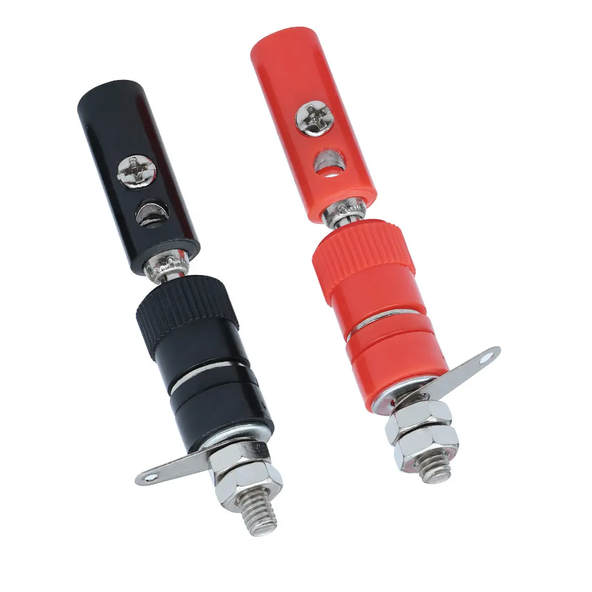 10Pairs Banana Plug Socket Set 4Mm Hard Zinc Alloy Insulated Black Red for Speaker Cable Connector Instrument Lamp Mechanical