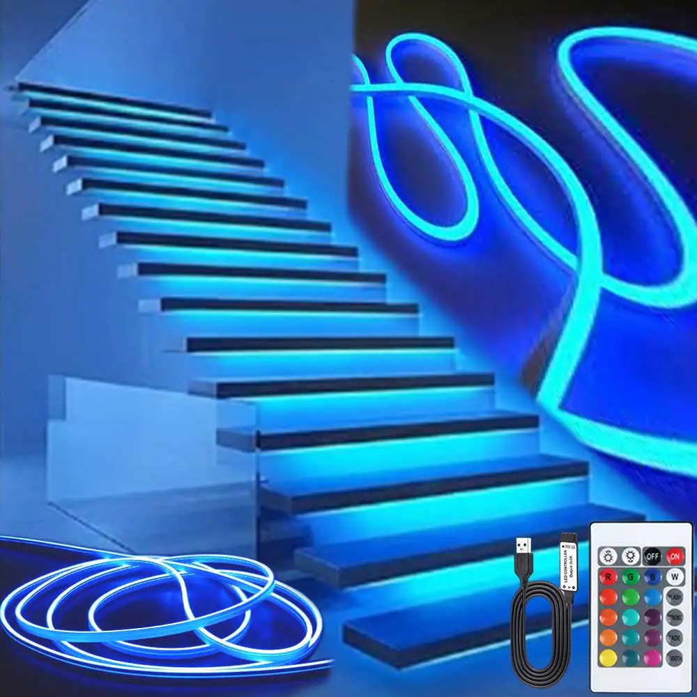 DC5V RGB Neon Strip Lights USB LED Strip 1M/2M/3M/4M/5M IP65 Wodoodporna taśma neonowa na imprezę Dekoracja domu Kolor oświetlenia