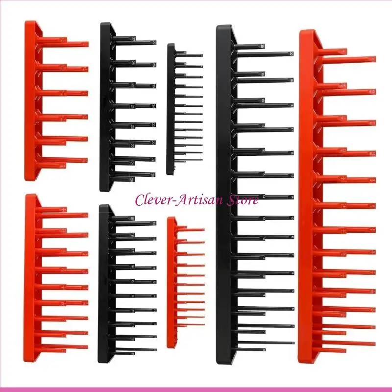

E06B Complete Socket Storage Tray Set, 8Unit, SAE/Metric Holders Socket Organizers for 1/4", 3/8", Socket Tool Tray