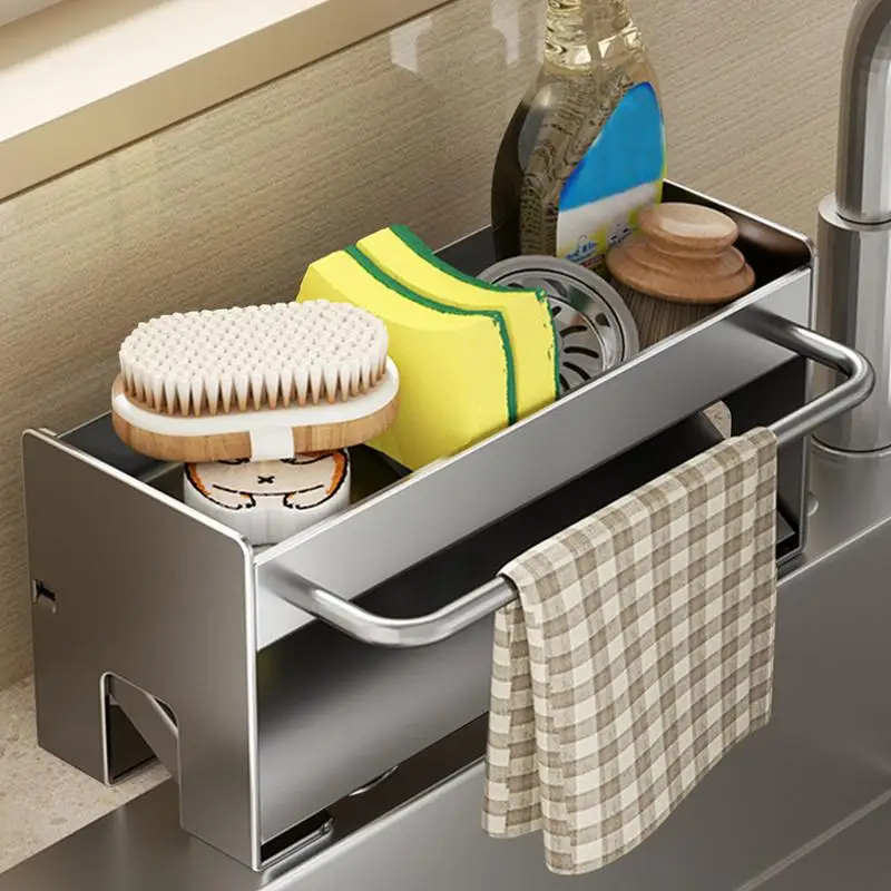 Kitchen Sink Sponge Holder Drainage Sponge Holder Storage Rack Compact And Stylish Storage Tool For Bathrooms Craft Rooms