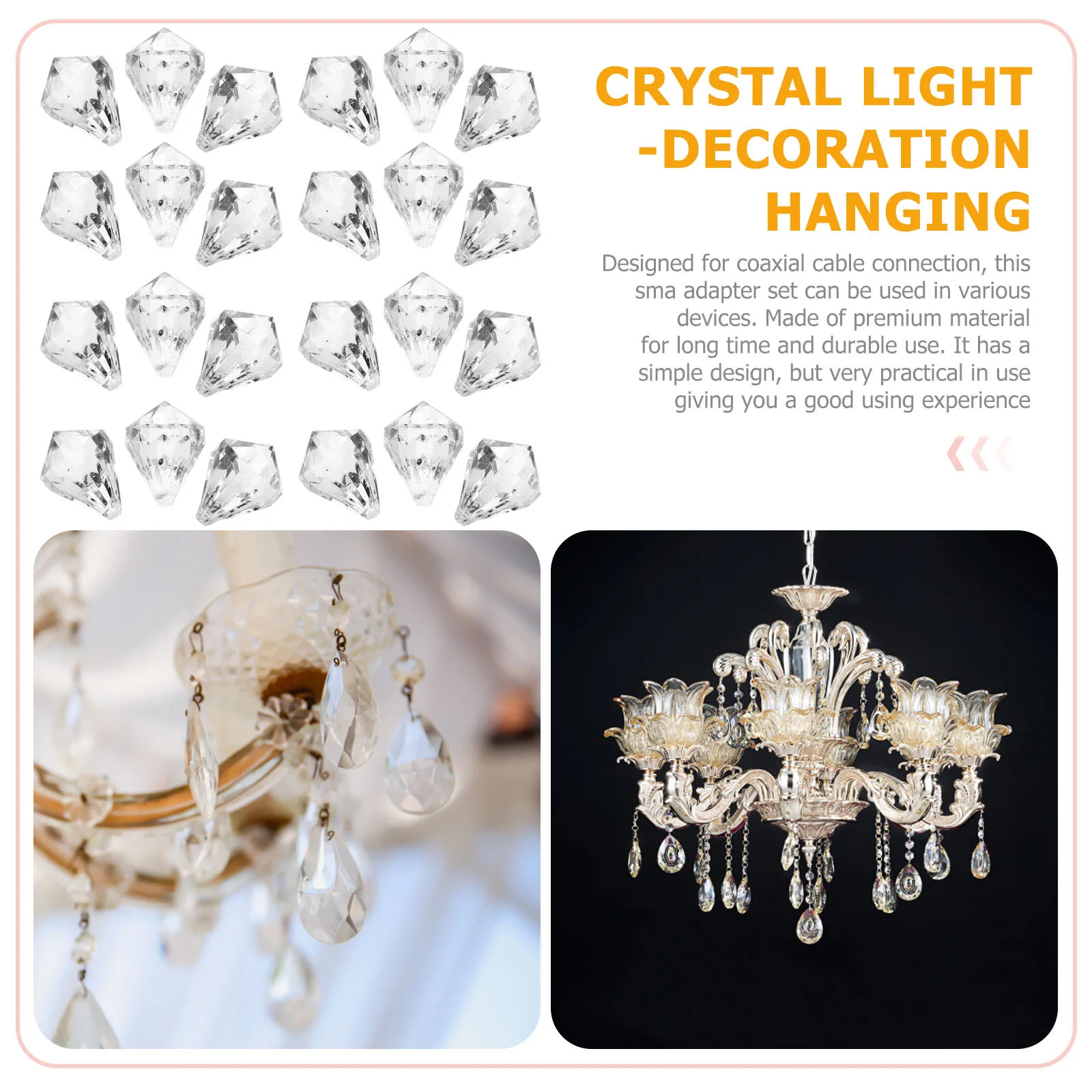 

1Pack Crystal Chandelier Replacement Crystals Lightweight Small Size Hanging Ornaments Durable Decorations for Home Garden