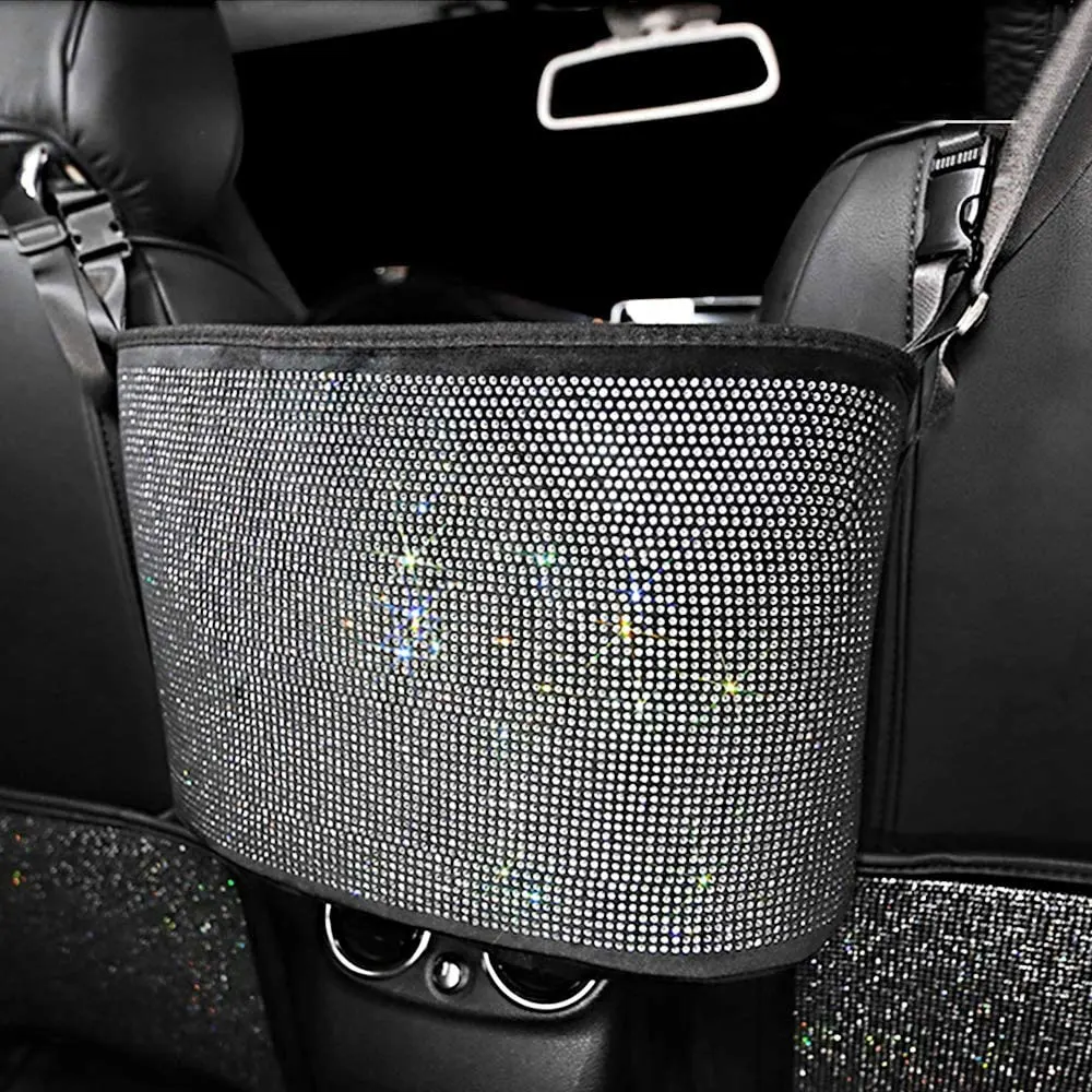 

Car Seat Organizer Key Phone Holder Auto Storage Pouch for Women Car Pocket Handbag Holder Car Purse Holder Between Seats Bling