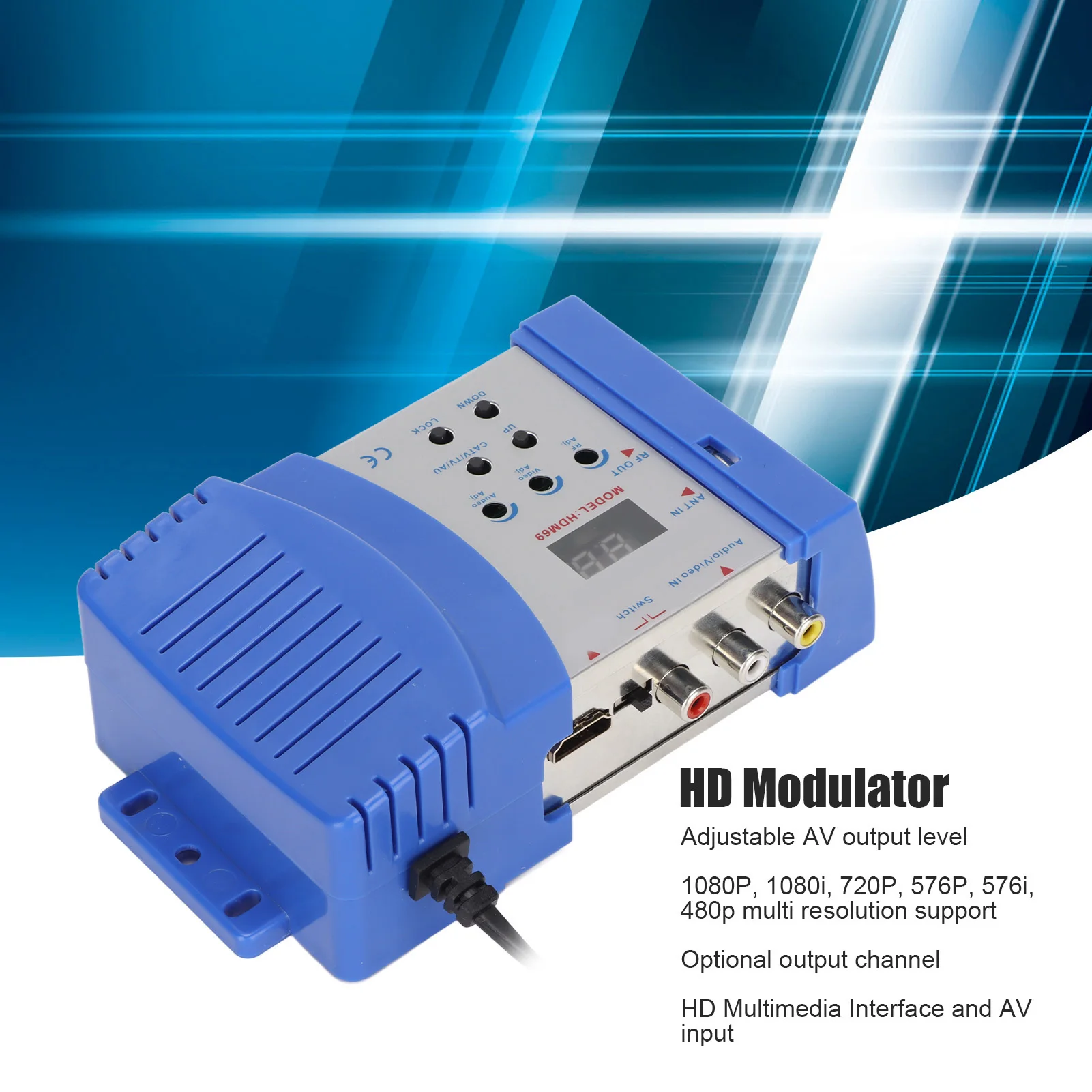 

AV to RF Modulator Supports PAL/NTSC HD Input Handheld Video Audio Converter for Home TV