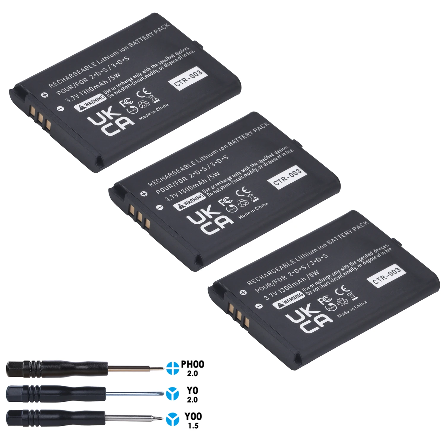 Аккумулятор для Nintendo 3DS 2DS, 1300 мАч, 3 шт.