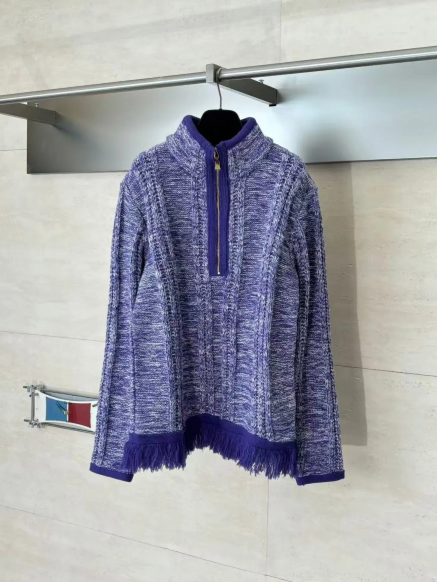 

New 2026 Soft Comfortable Woolen Knitted Sweater Letter f Zip Hoodie No Color Difference Casual Sle for Men And Women