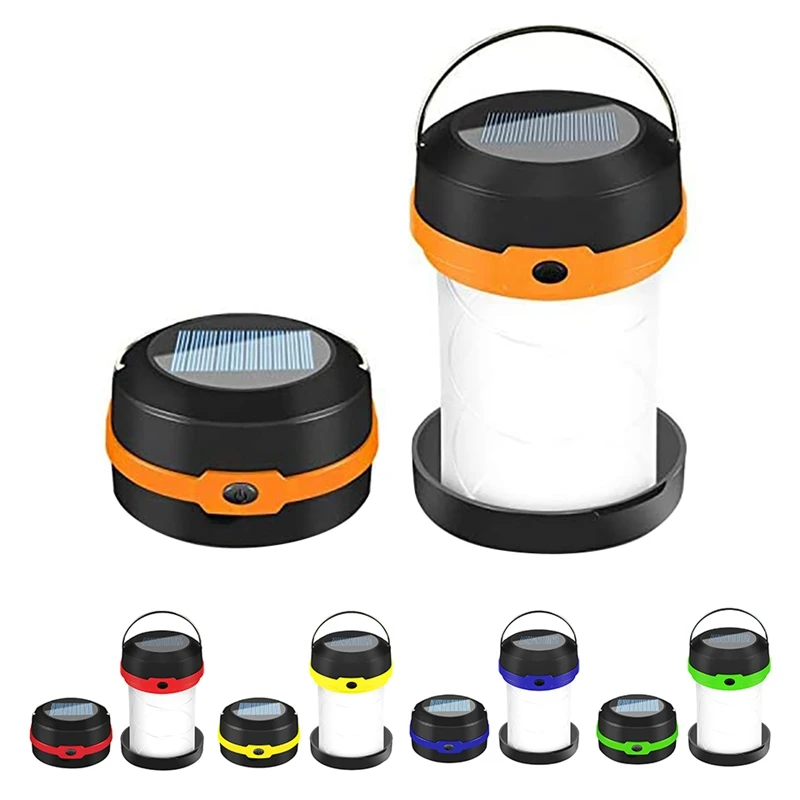 

Solar Powered LED Camping Lantern USB Collapsible Solar Portable Chargeable For Hiking Camping Tent Hunting