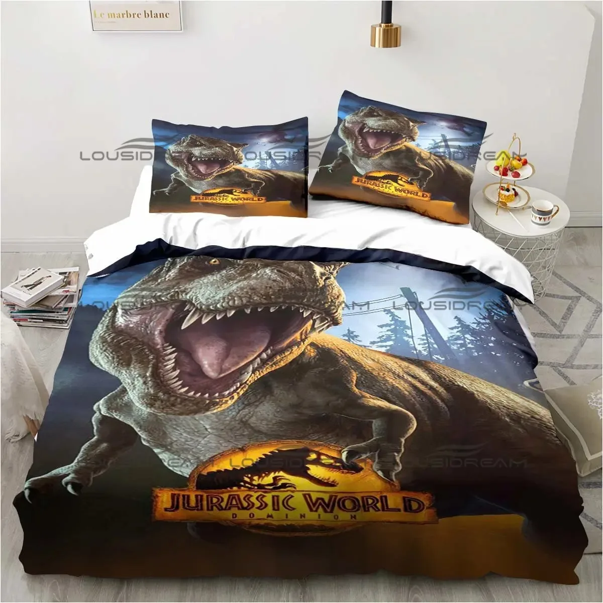 Jurassic Park Bedding Dinasours Twin Bedding Set 3 Piece Comforter Set Bed Duvet Cover Double King Cover Home Textile