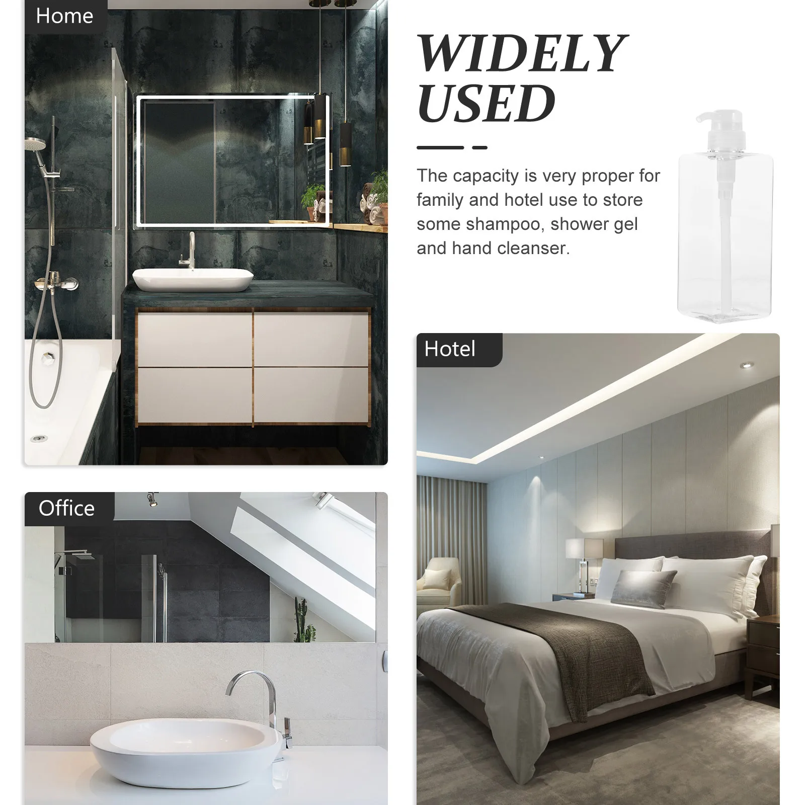 

2Pcs Pump Bottle Dispenser Refillable Lotion Bottle Clear Shampoo Container Travel Body Wash Soap Dispenser Plastic