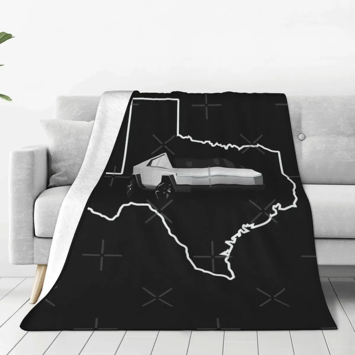 Cybertruck Texas Map Outline Four Seasons Universal Blanket Fireplace Can Be Covered Halloween Gifts