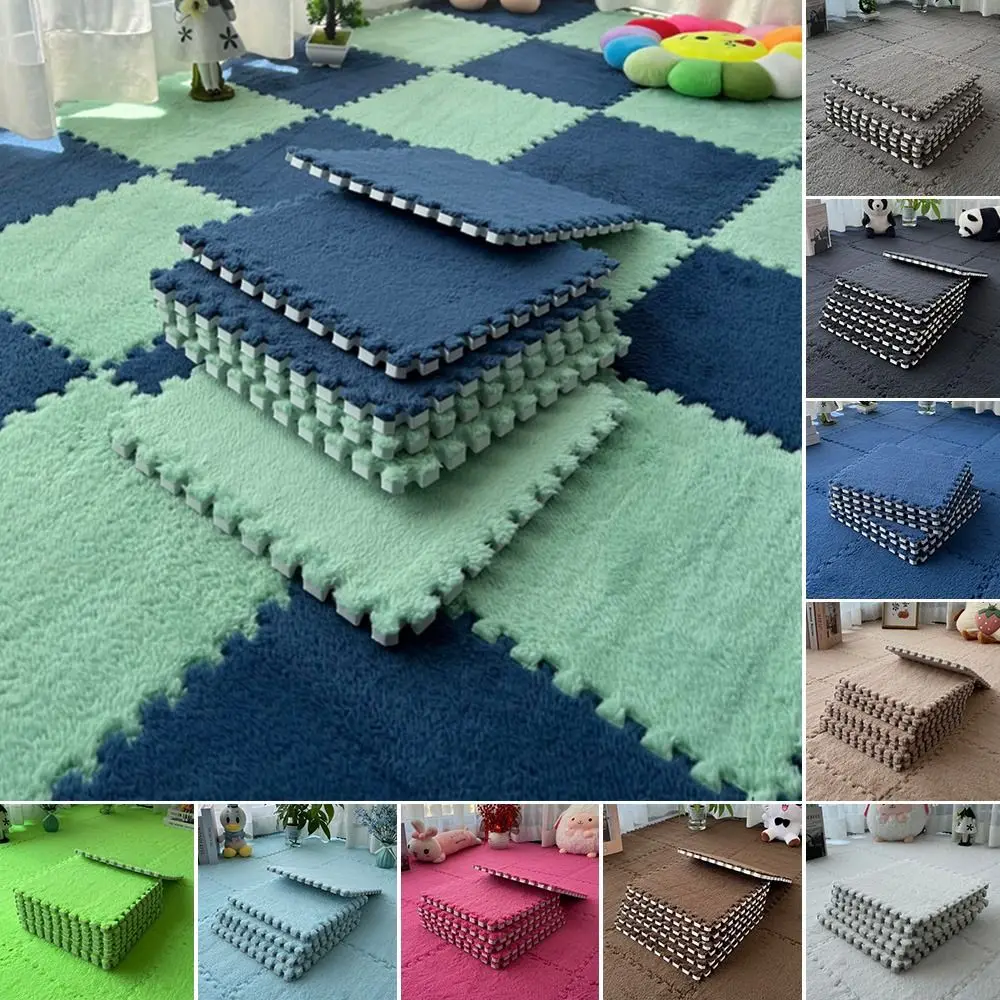 

10pcs 30*30cm Living Room Home Baby Blanket Exercise Children Carpet Bebe Mattress Plush Patchwork Floor Mat Baby Play Mat