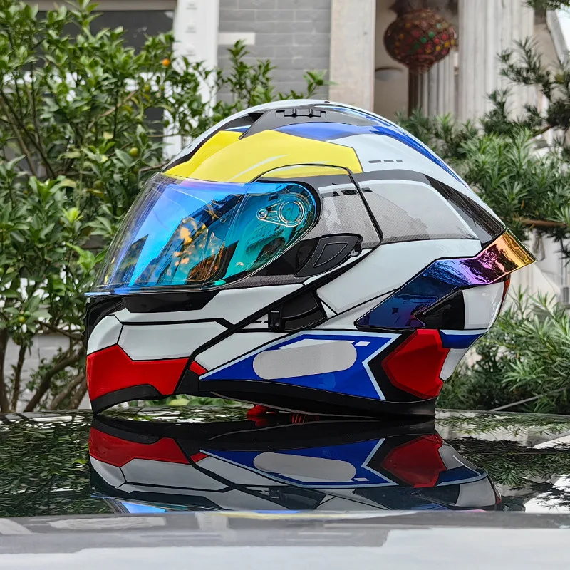 Orz Motorcycle Helmet Facelift Helmet Binocular Mirror Winter Tail Semi Full Coverage Four Seasons Blue Alveolar 3C